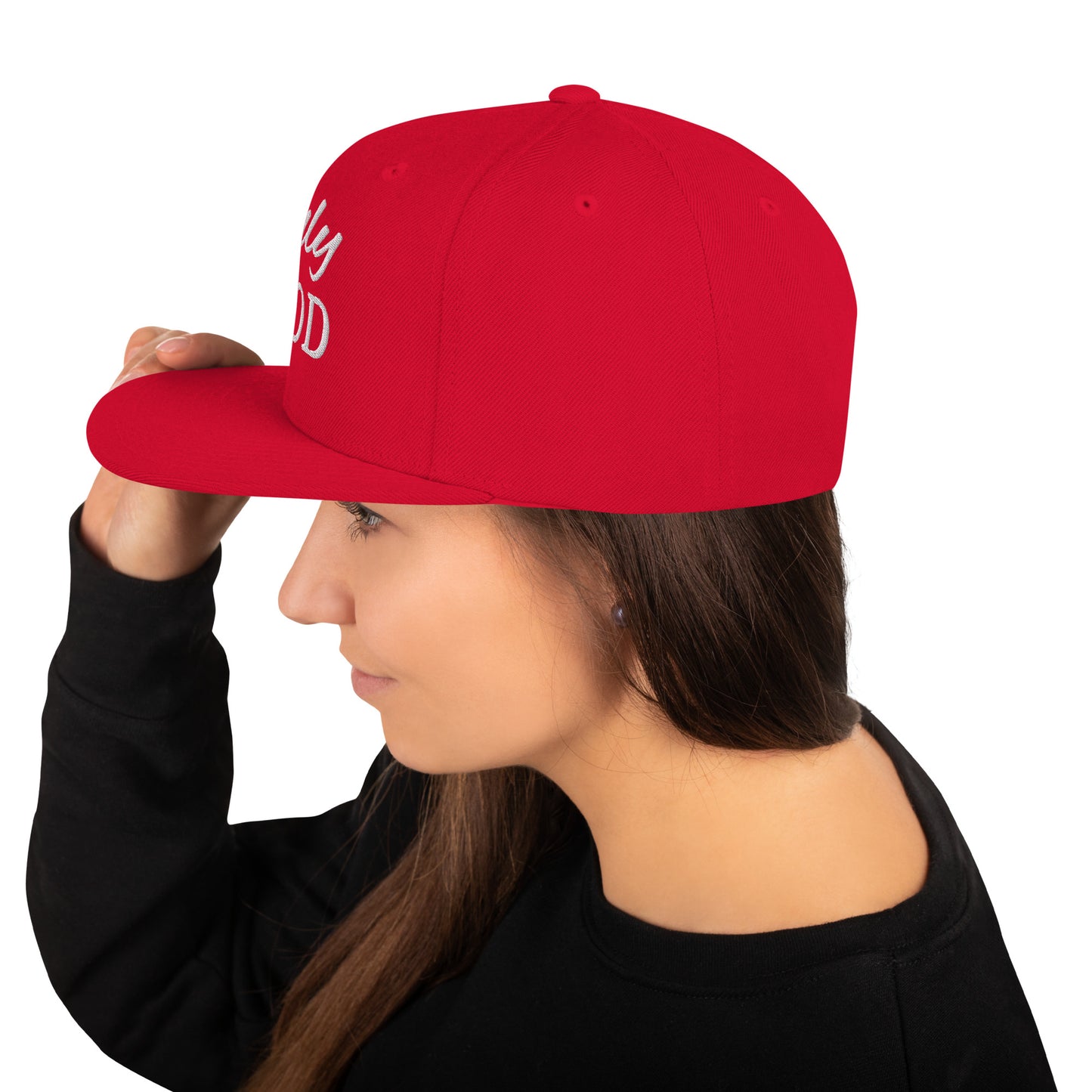 "Classic snapback cap with a vintage-inspired design."
