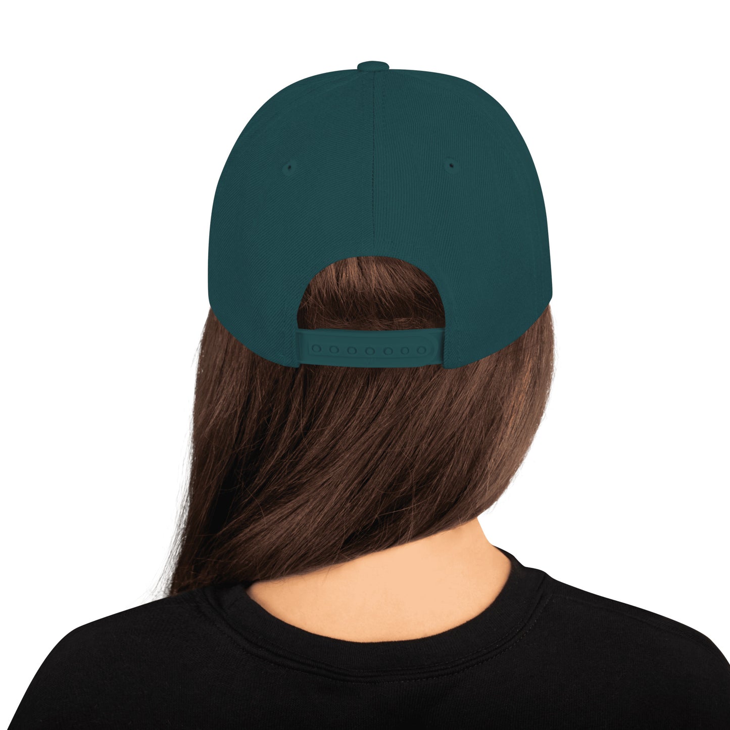 "Premium snapback hat with a clean, elevated design."