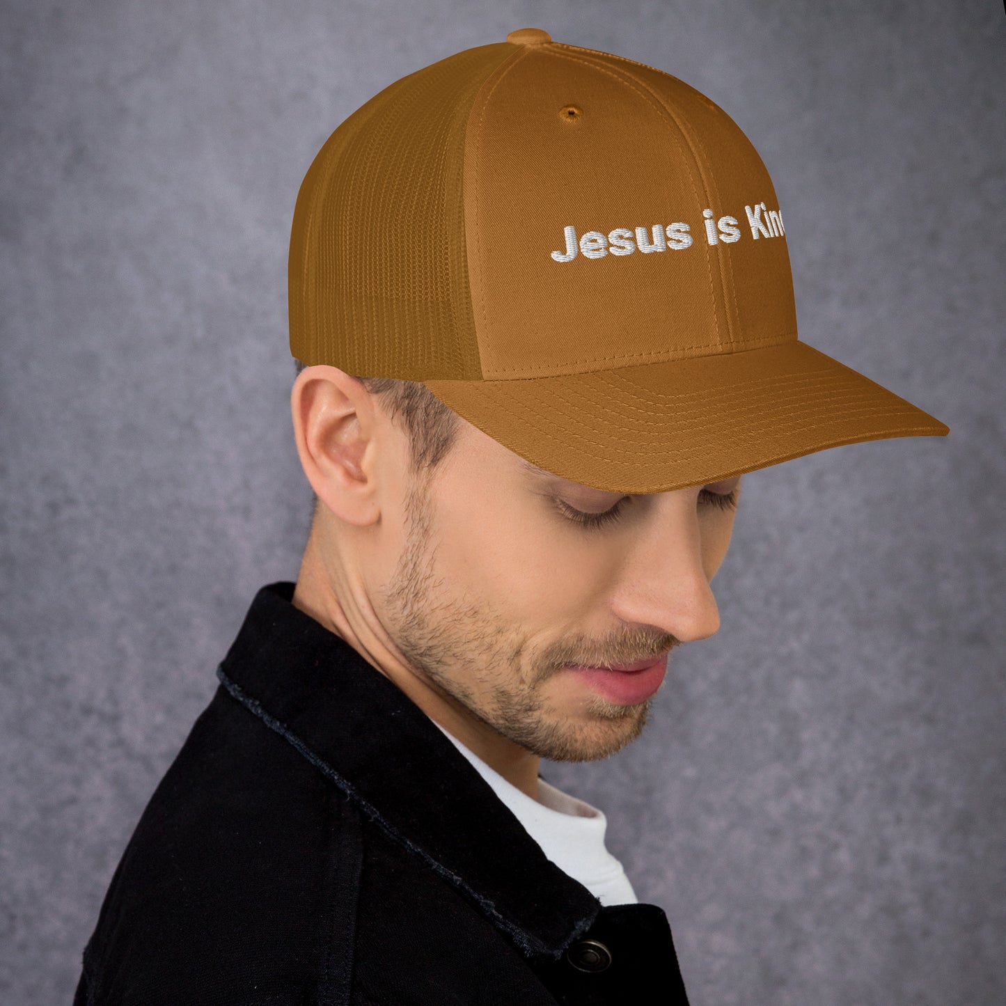 "Sleek trucker cap designed for adventures under wide-open skies."