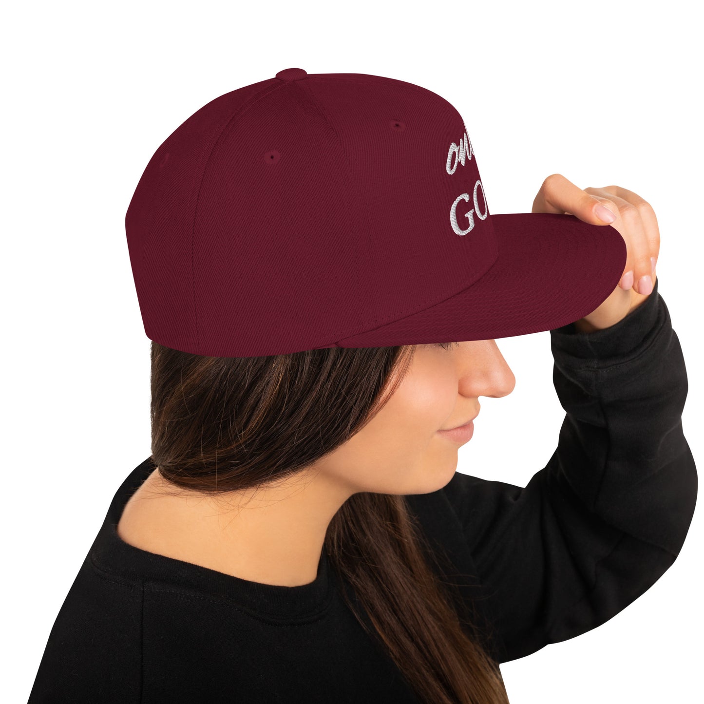 "Innovative snapback cap with a sleek, futuristic design."