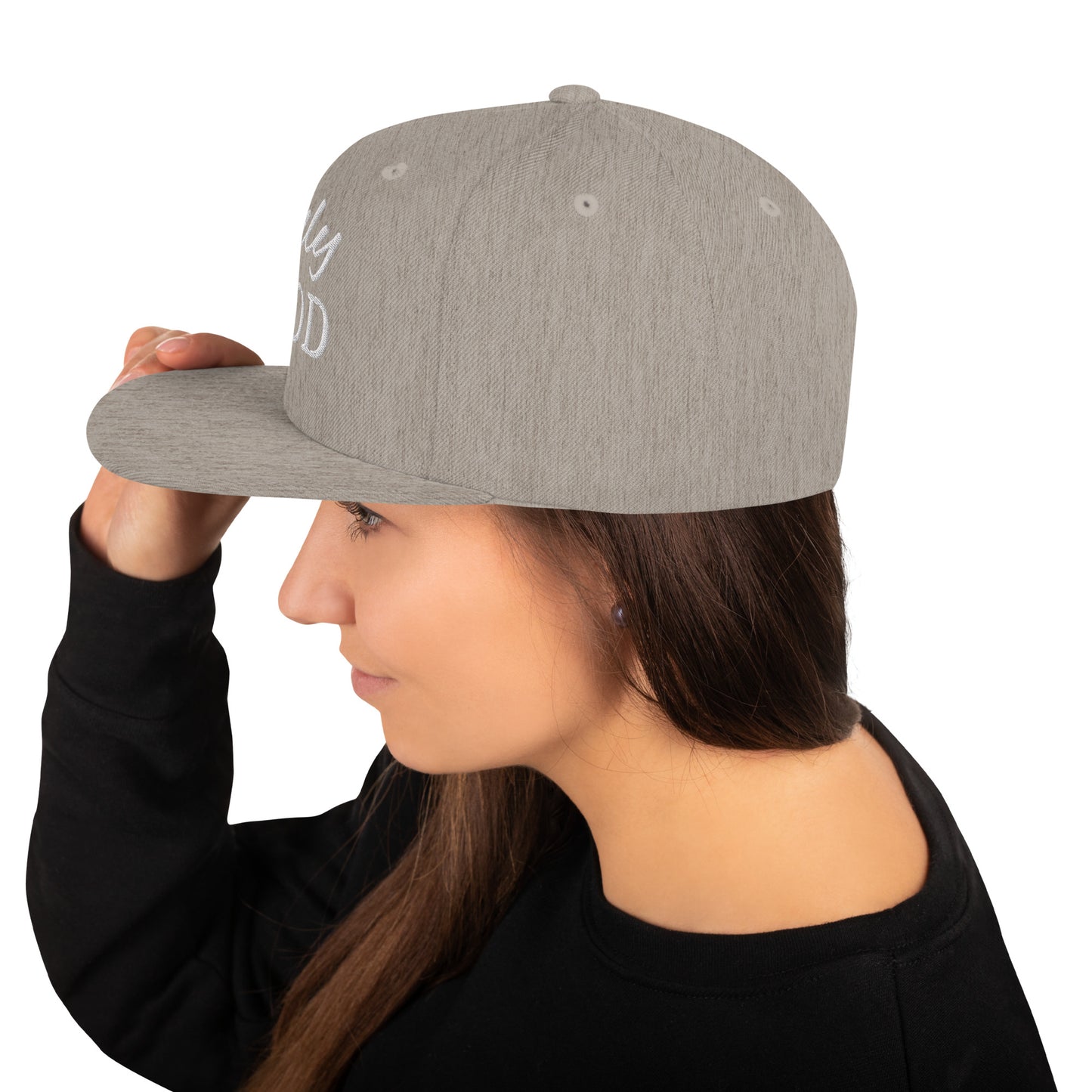 "Snapback hat offering sun protection with a stylish flair."v