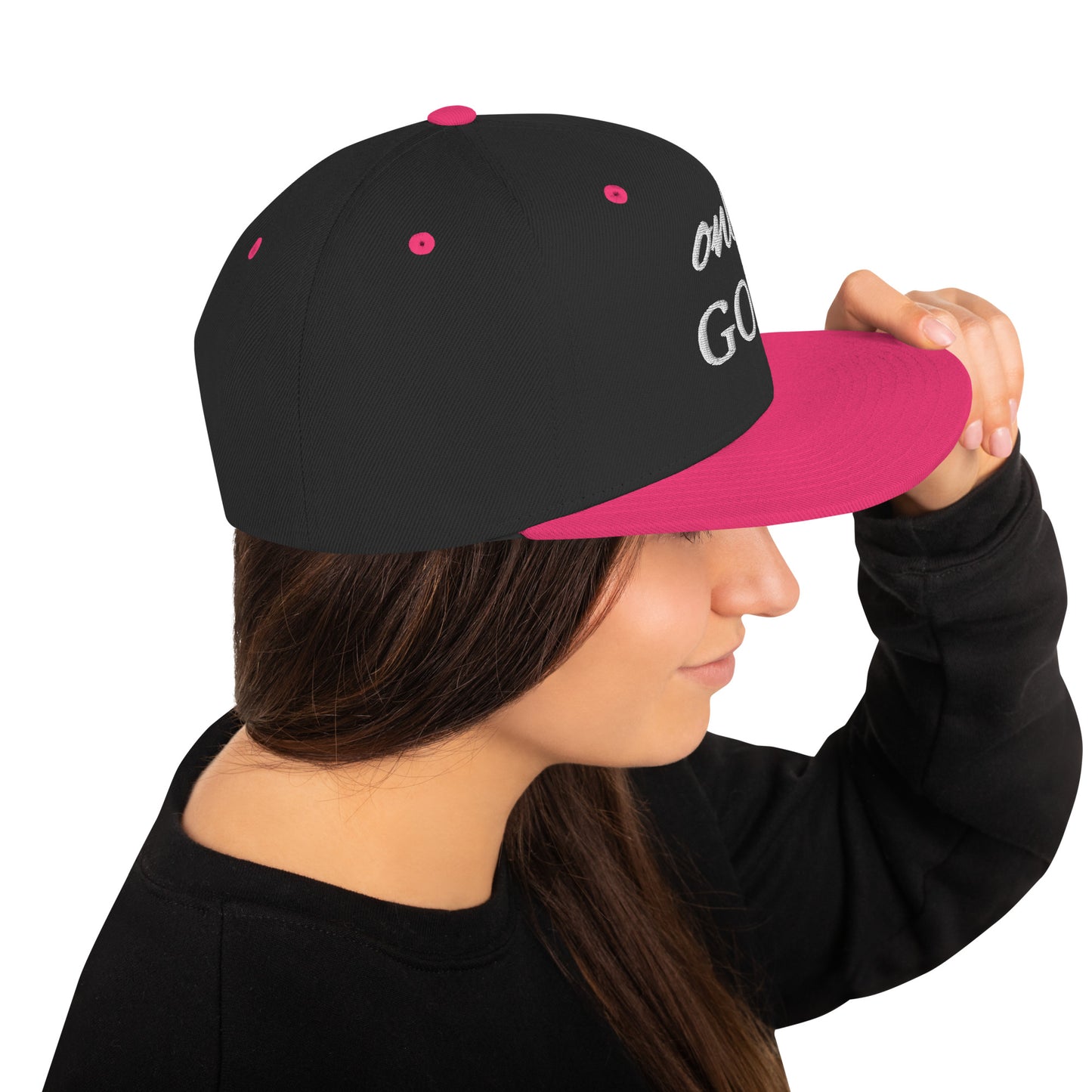 "Retro-style snapback cap with a classic fit for nostalgic vibes."