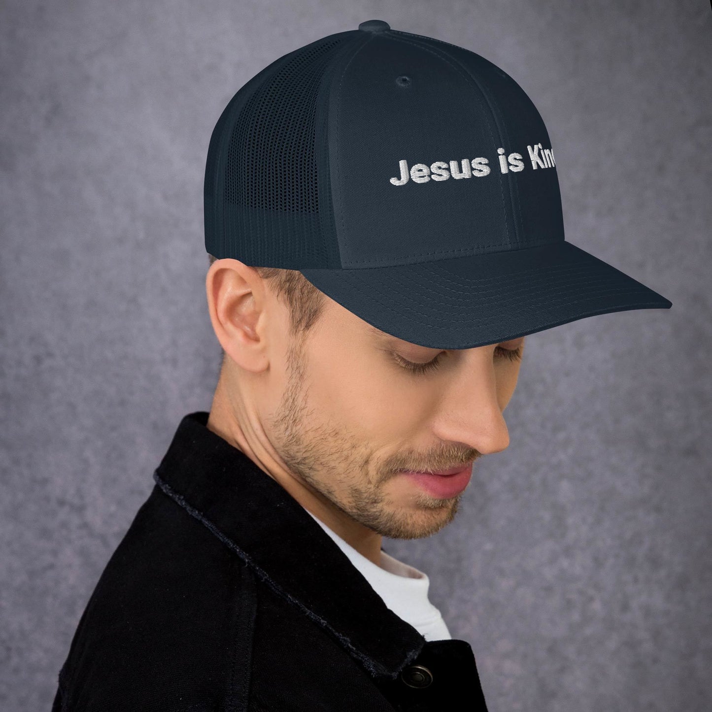 "Retro-style trucker cap with a classic look and mesh-back design."