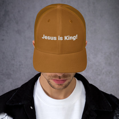 "Classic trucker cap with vintage-inspired details for timeless style."